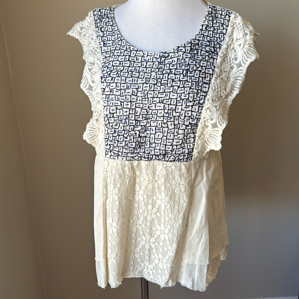 Anthropologie Meadow Rue Mixed Media Top 🌼